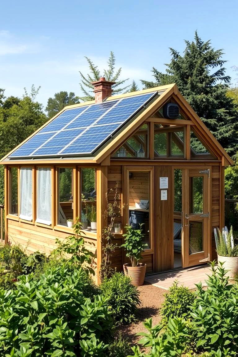 Eco Friendly Solar Powered Greenhouse and Shed Combo - 24 Greenhouse and Shed Combo Ideas