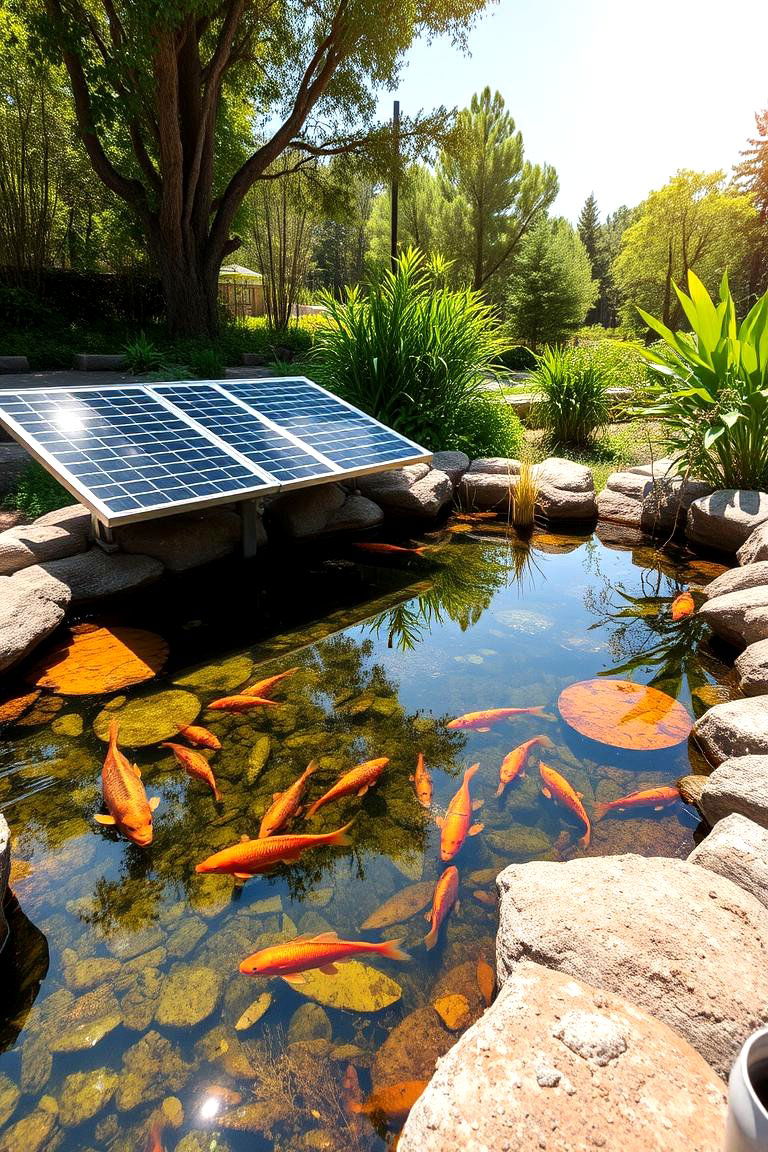 Eco Friendly Solar Powered Pond - 24 Pond Landscaping Ideas