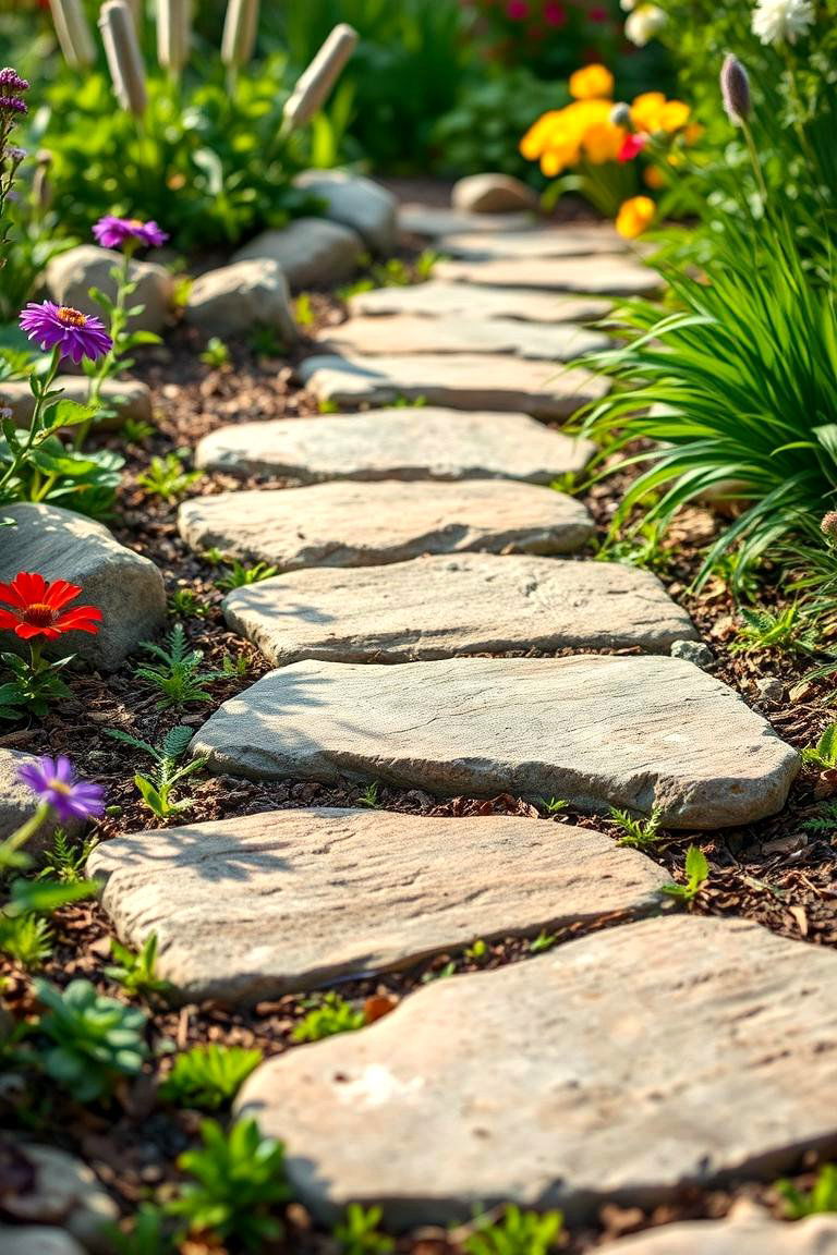 Eco Friendly Stepping Stones - 24 Stepping Stone Walkway Ideas