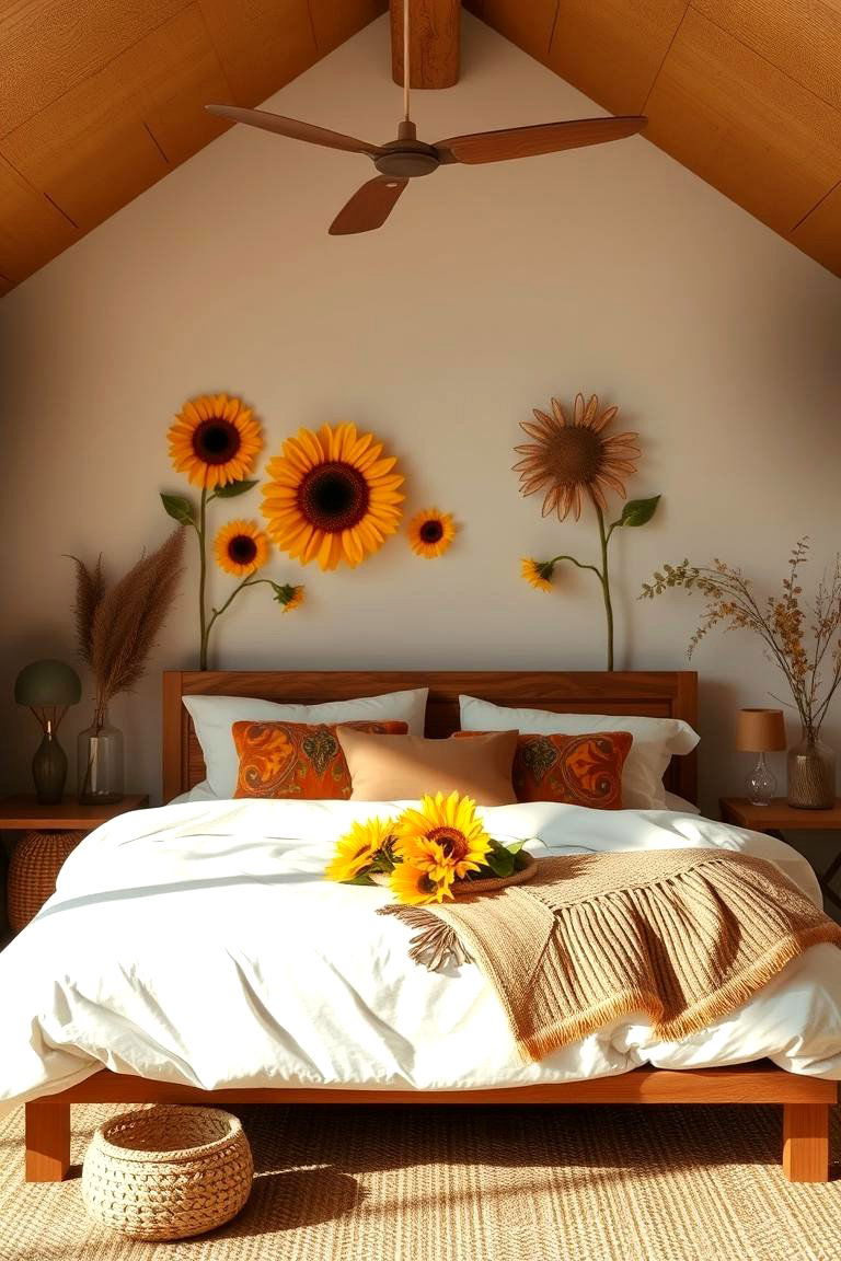 Eco Friendly Sunflower Natural Elements - 24 Sunflower Bedroom Ideas