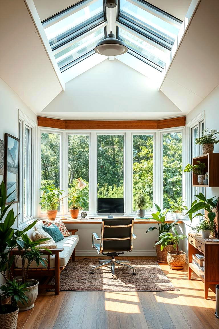 Eco Friendly Sunroom Office - 24 Sunroom Office Ideas