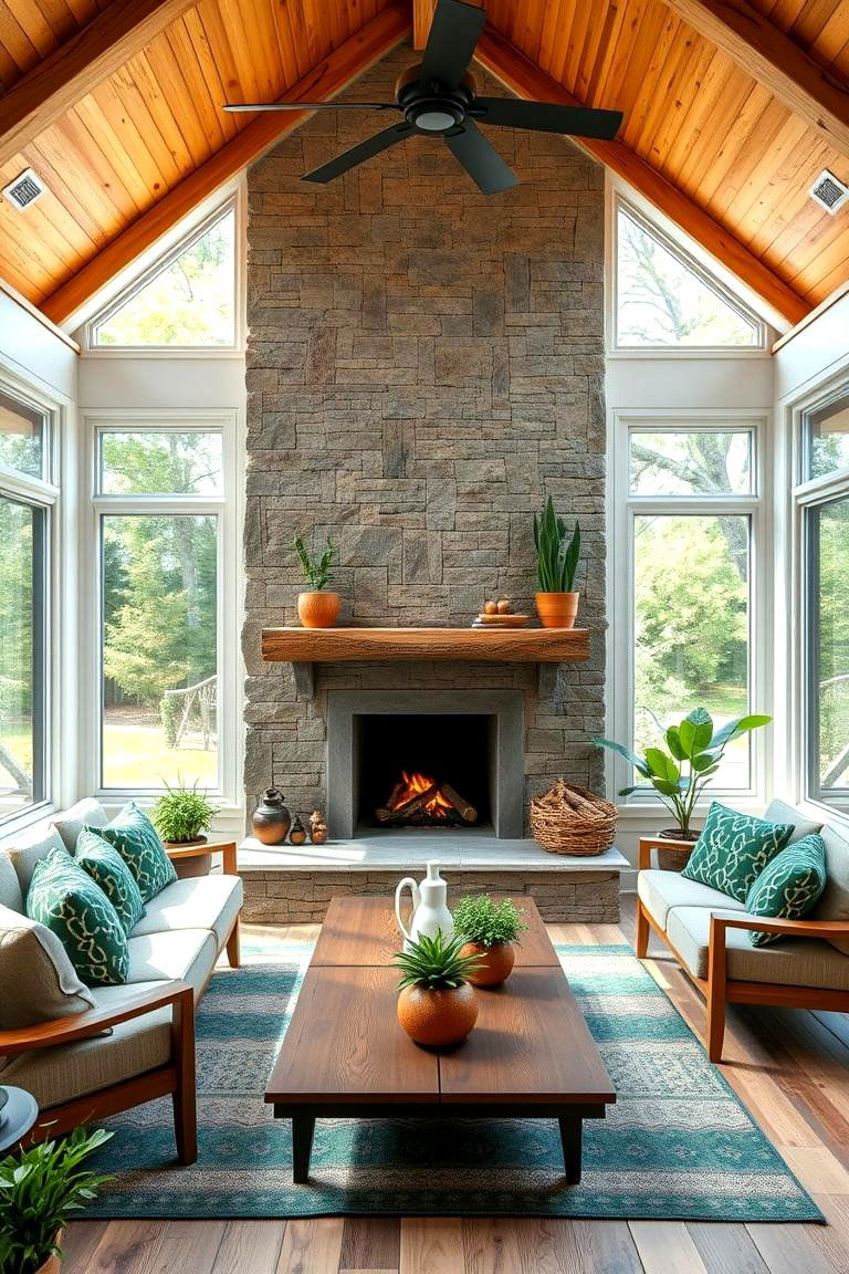 Eco Friendly Sunroom Retreat - 24 Sunroom With Fireplace Ideas