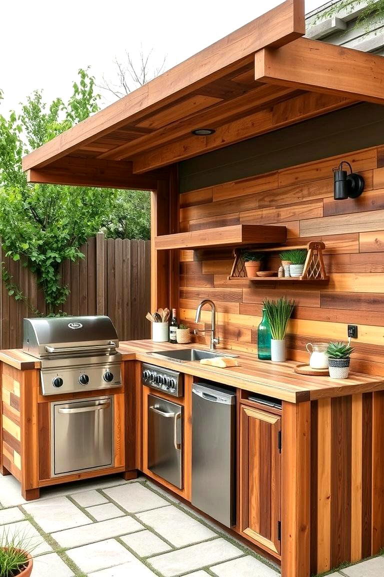 Eco Friendly Sustainable Outdoor Kitchen - 24 L Shaped Outdoor Kitchen Ideas