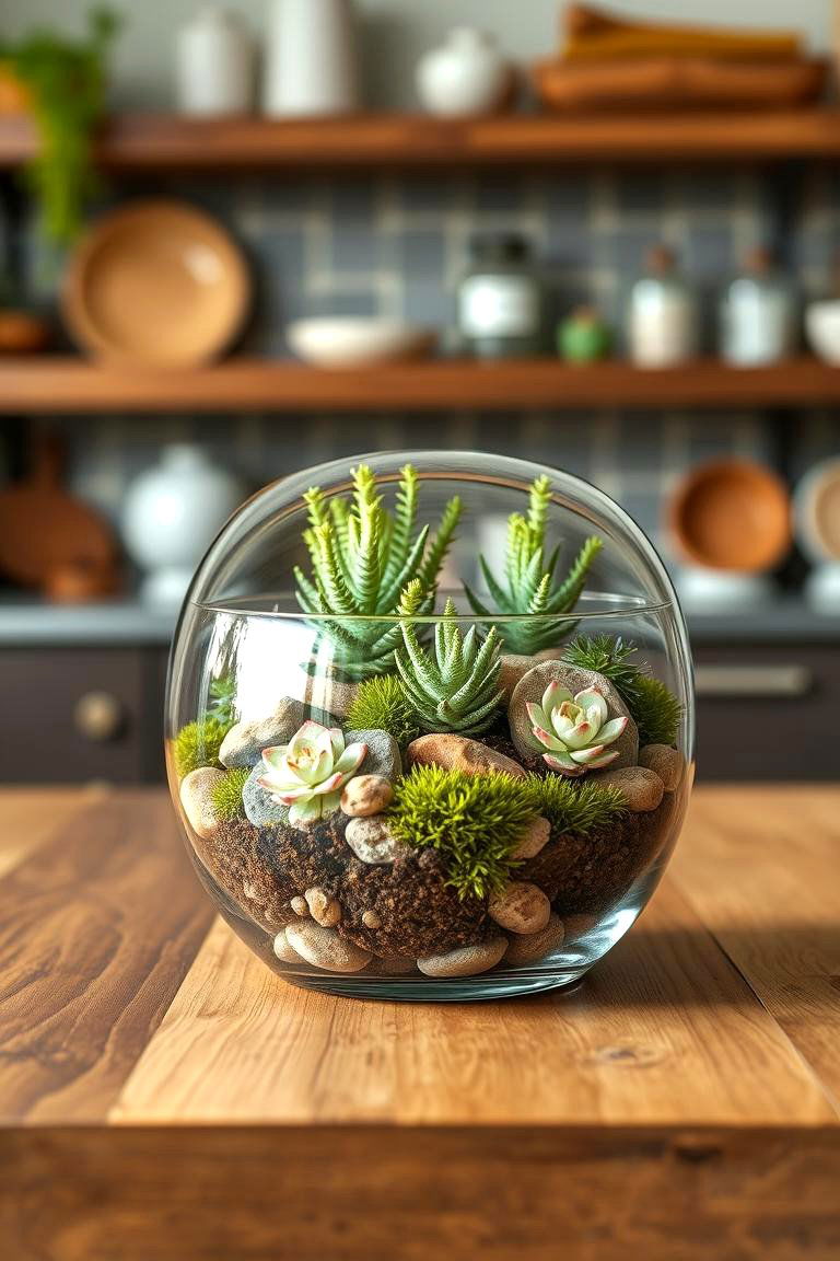 Eco Friendly Terrarium Centerpiece - 24 Kitchen Island Centerpiece Ideas