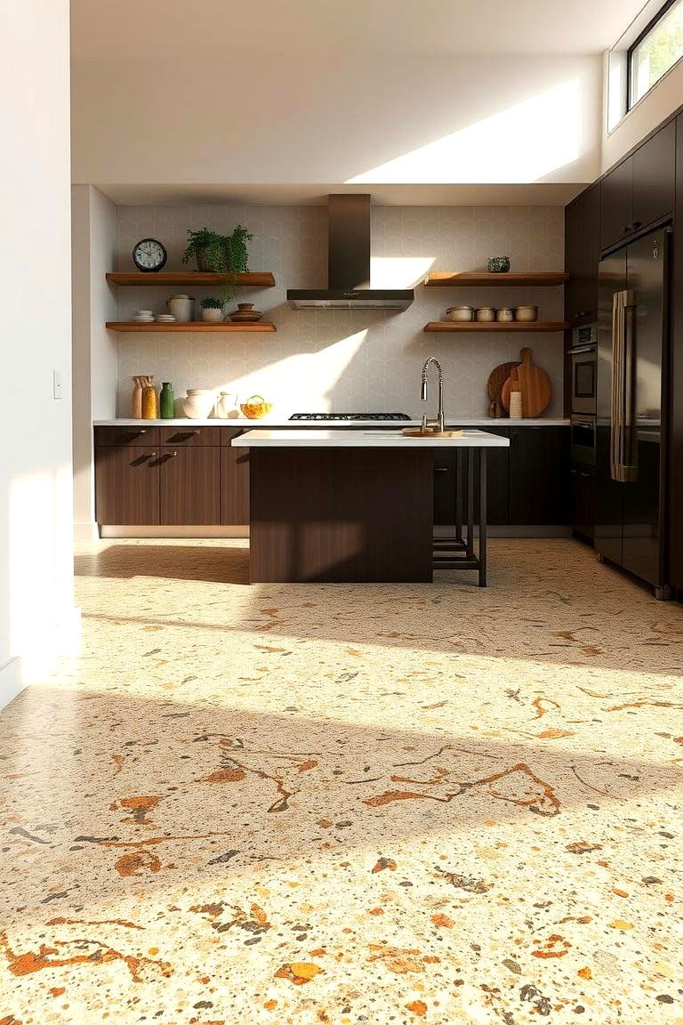 Eco Friendly Terrazzo - 24 Terrazzo Kitchen Floor Ideas