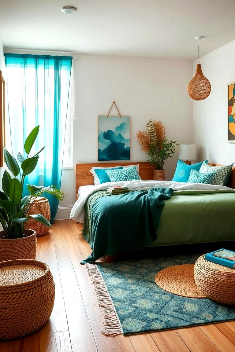 Eco Friendly Turquoise Ambience - 24 Turquoise Bedroom Ideas