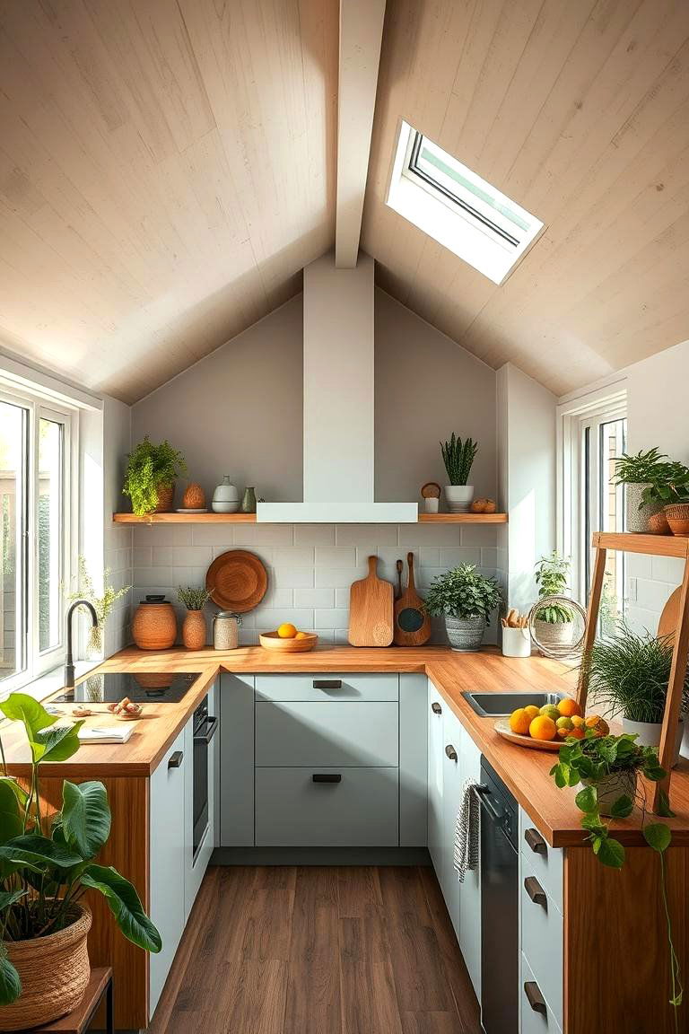 Eco Friendly and Sustainable Kitchen - 24 Sloped Ceiling Kitchen Ideas