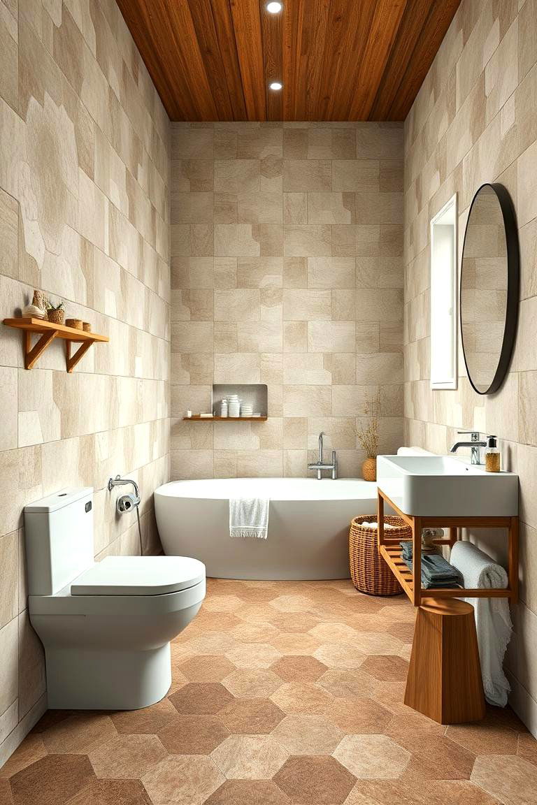 Eco Friendly and Sustainable Style - 24 Bathrooms With Hexagon Tile Floors
