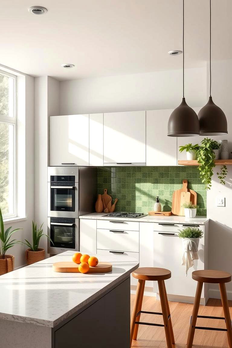Eco Green Innovations - 24 Kitchen With Green Backsplash Ideas