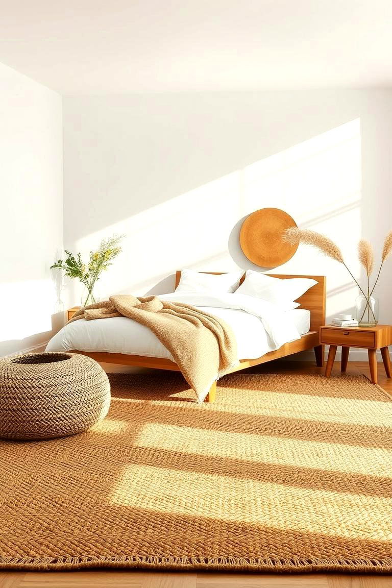 Eco Luxe Jute Rug - 24 bedroom rug ideas