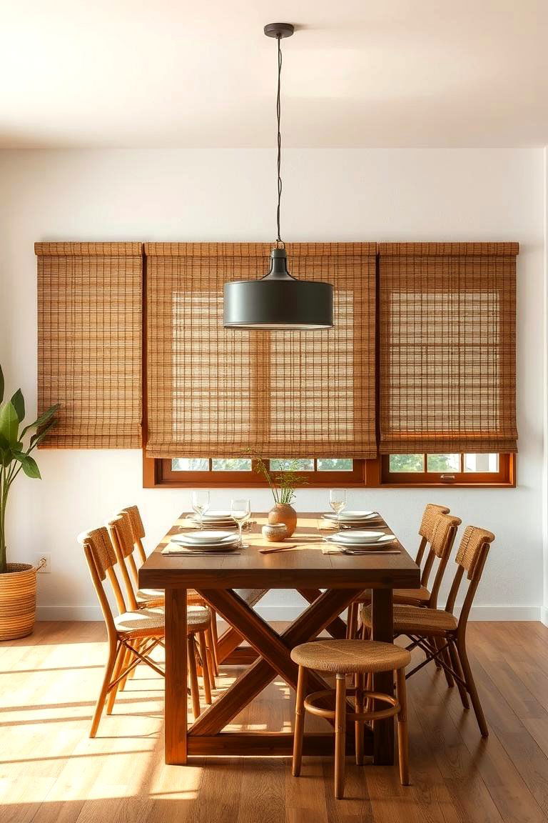 Eco friendly Bamboo Blinds - 24 Dining Room Window Treatments