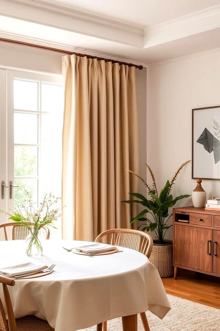 Eco friendly Organic Cotton Curtains - 24 Dining Room Curtain Ideas