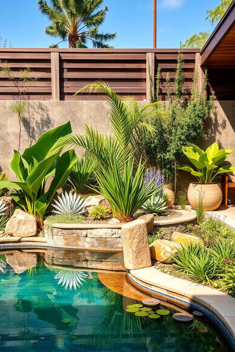 Eco friendly Pool Surroundings - 24 Tropical Pool Landscaping Ideas