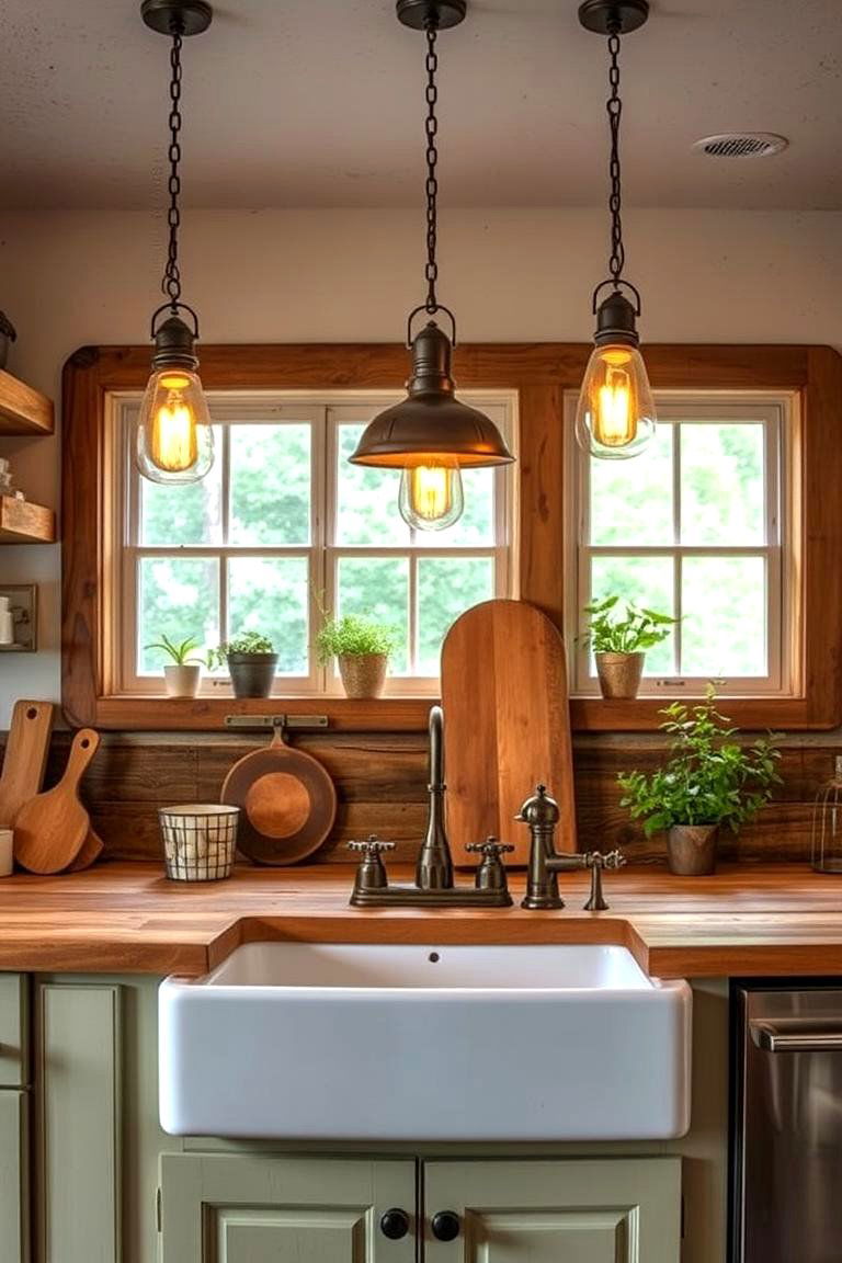 Eco friendly Recycled Fixtures - 24 Kitchen Sink Lighting Ideas