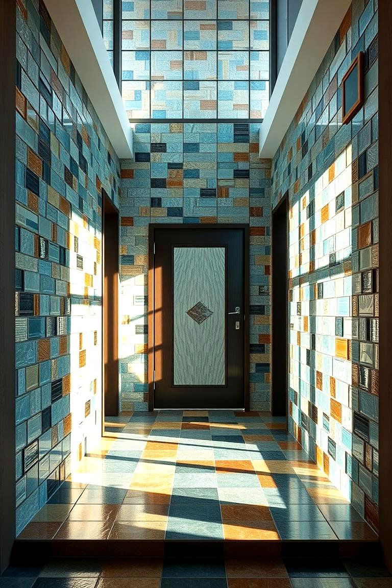 Eco friendly Recycled Glass Tiles - 24 Small Entryway Tile Floor Ideas