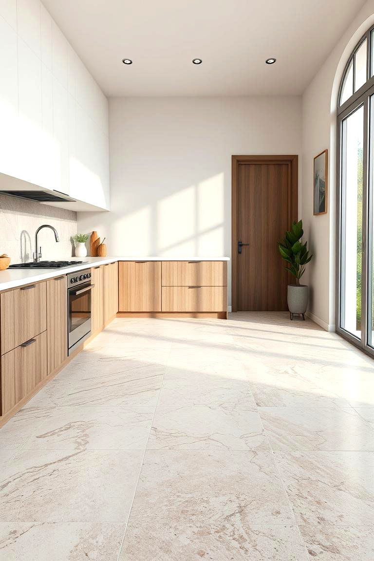 Eco friendly Recycled Marble - 24 Marble Kitchen Floor Ideas