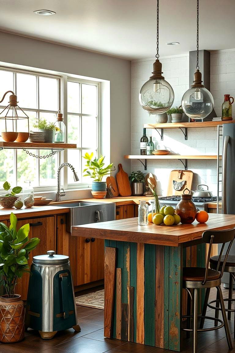 Eco friendly Recycled Materials Decor - 24 Earthy Kitchen Ideas