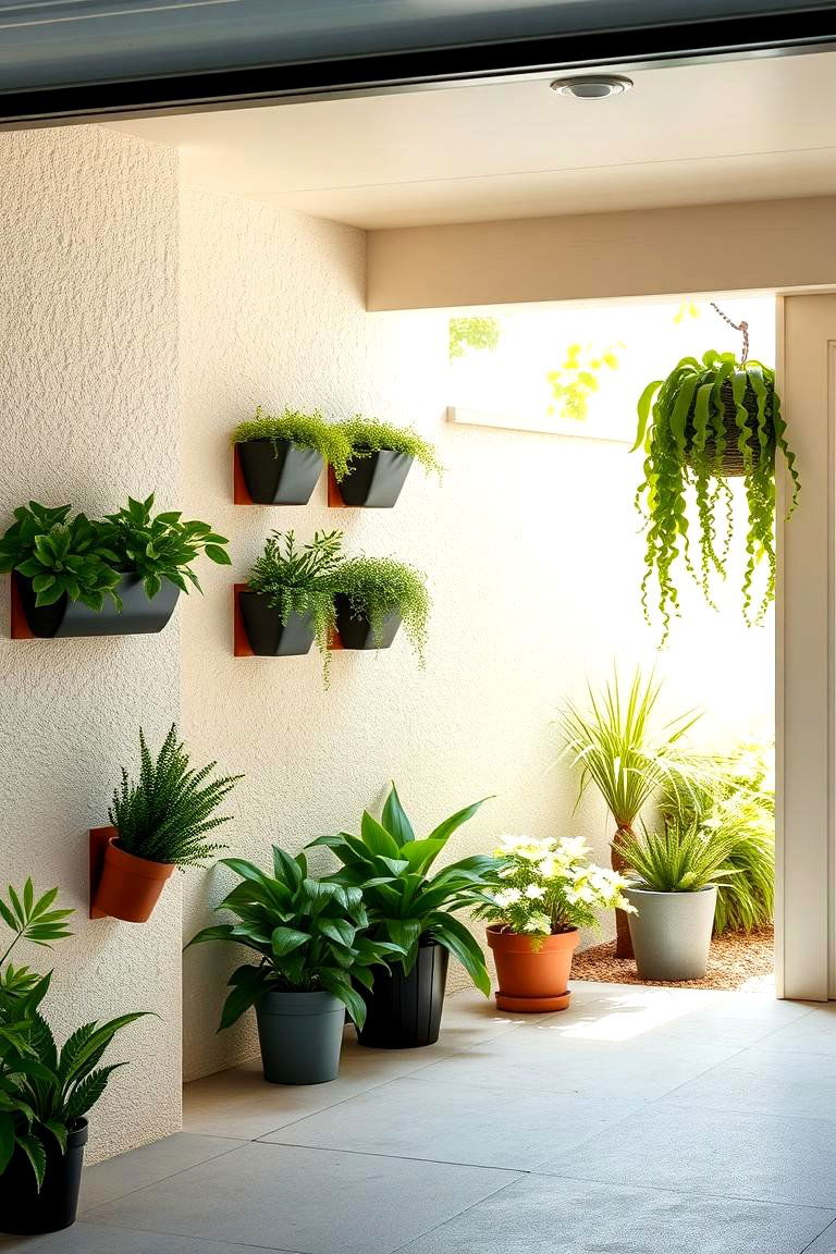 Eco friendly Vertical Garden Accents - 24 Garage Entryway Ideas