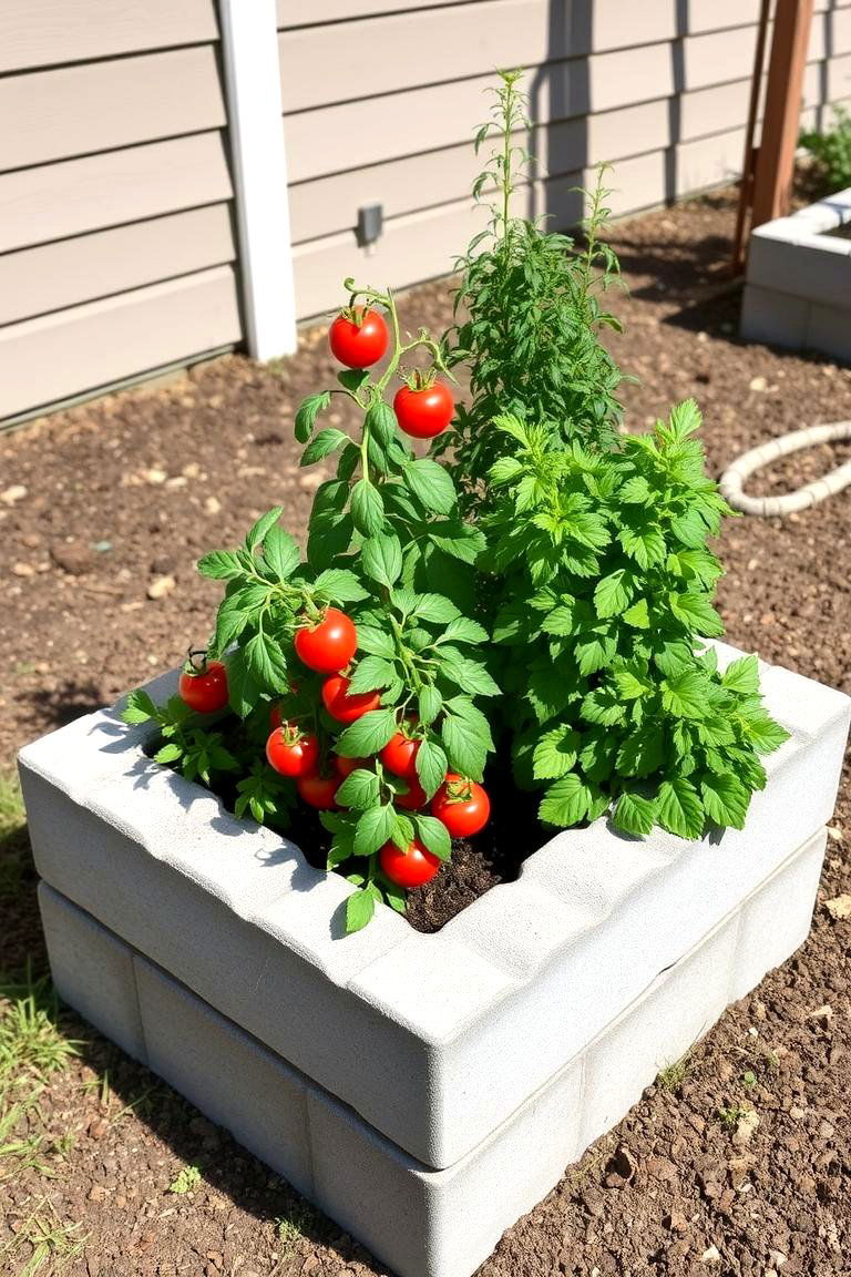 Economical Cinder Block Planters - 24 Inexpensive Raised Garden Bed Ideas
