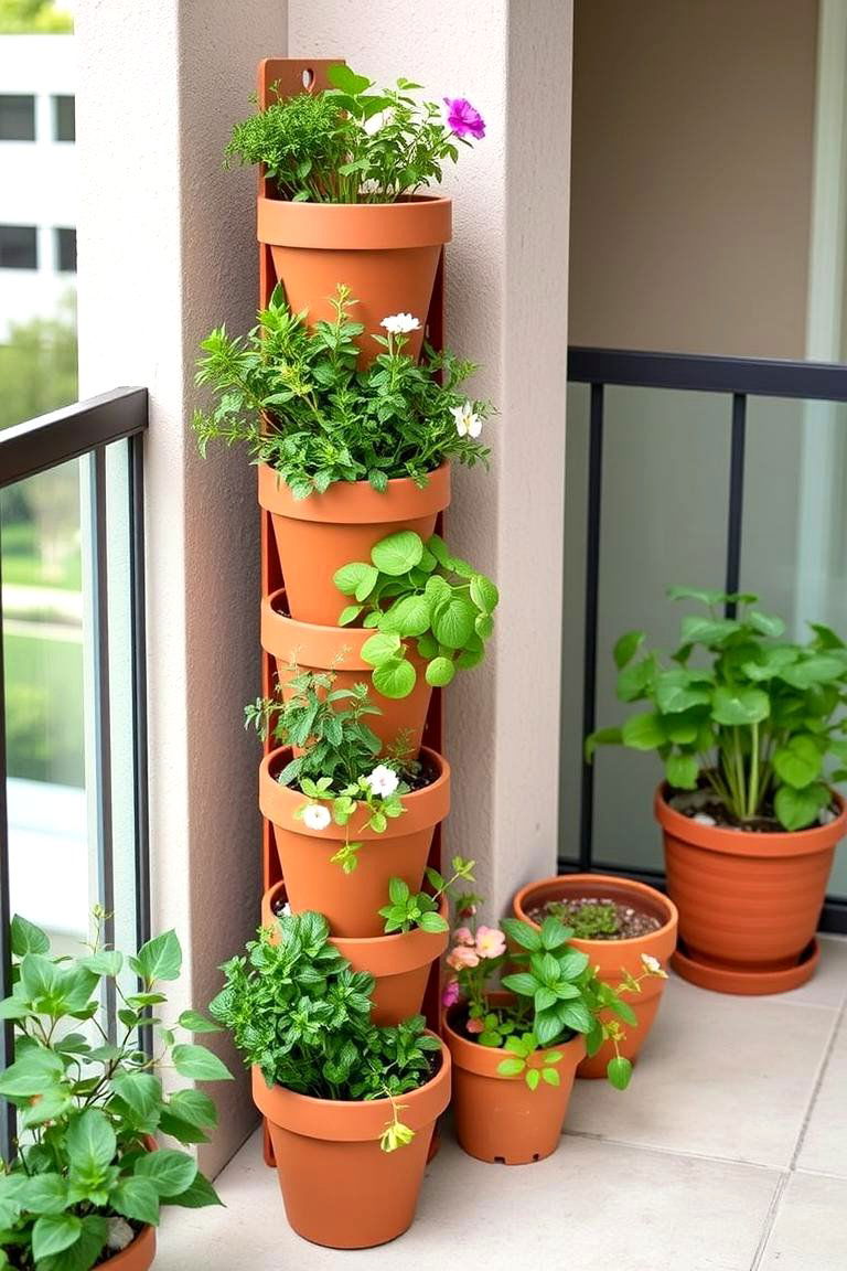 Economical Stacked Planter Towers - 24 Inexpensive Raised Garden Bed Ideas