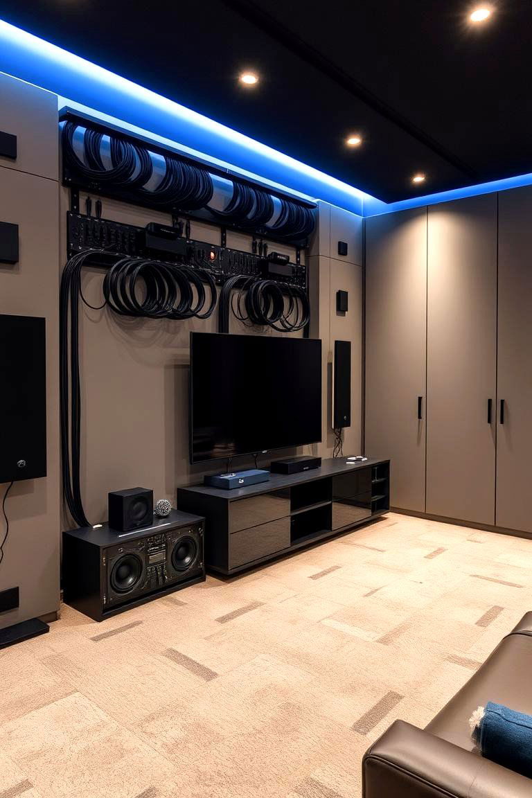 Efficient Cable Management - 24 Small Media Room Ideas