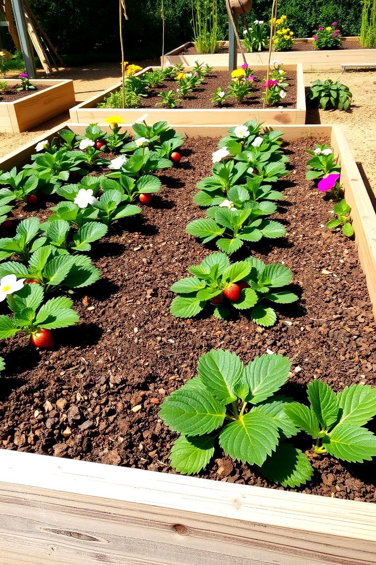 Efficient Raised Bed Strawberry Patch - 24 Strawberry Planter Ideas