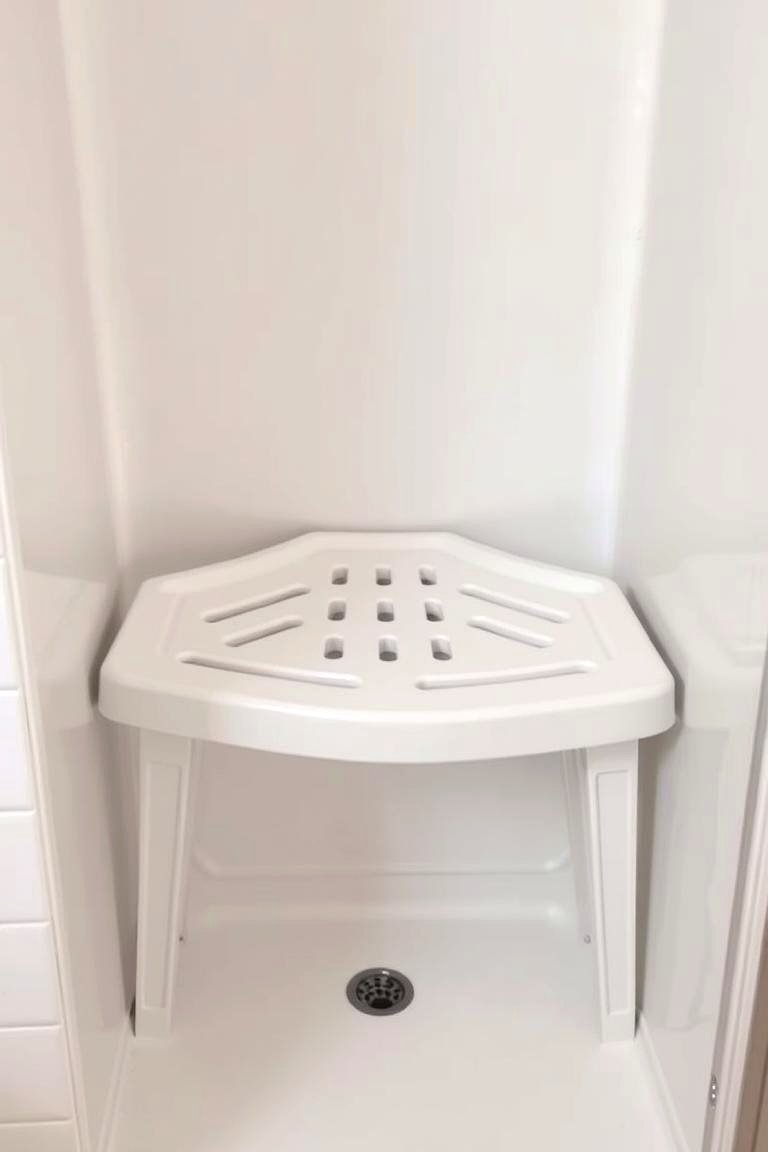 Efficient Triangular Shower Bench - 24 Shower Bench Ideas