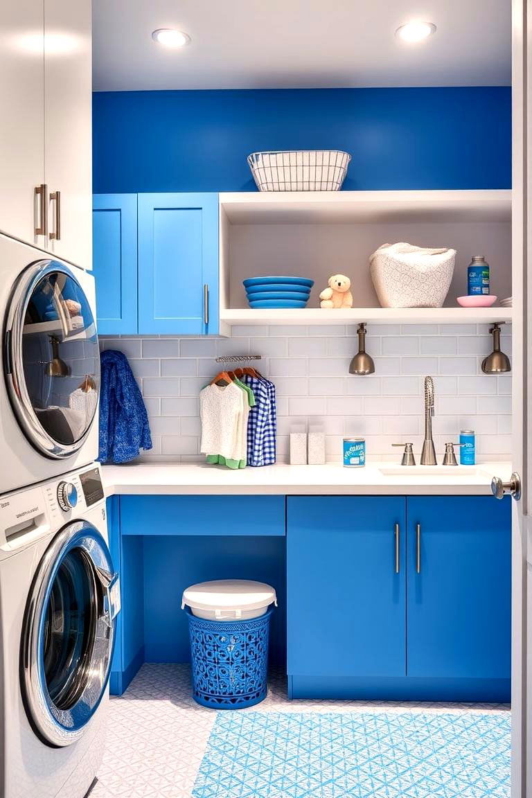 Electric Blue Energy - 24 Blue Laundry Room Ideas