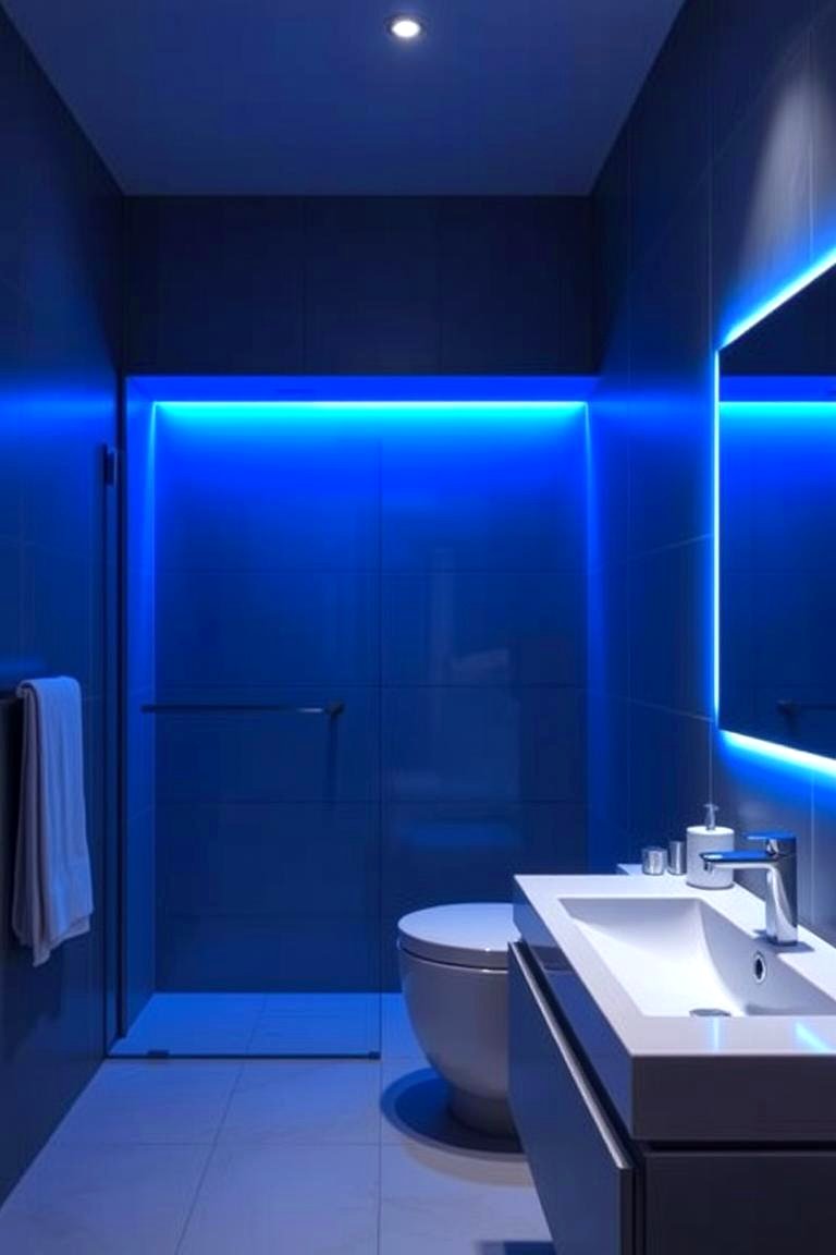 Electric Blue Lighting Fixtures - 24 Blue Bathroom Ideas
