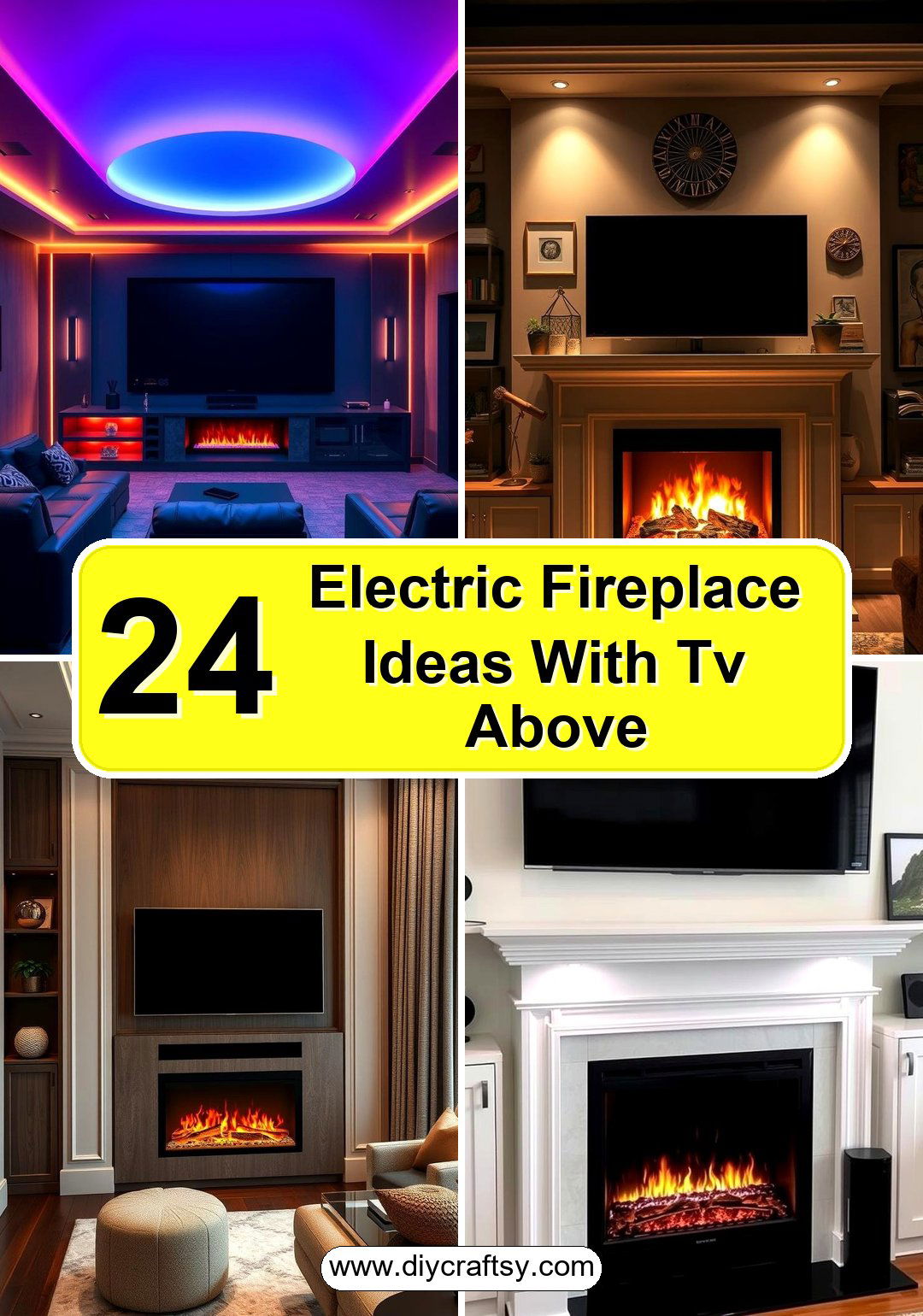 Electric Fireplace Ideas With Tv Above