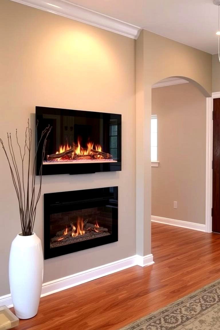 Electric Fireplace in the Entryway - 24 Electric Fireplace Ideas