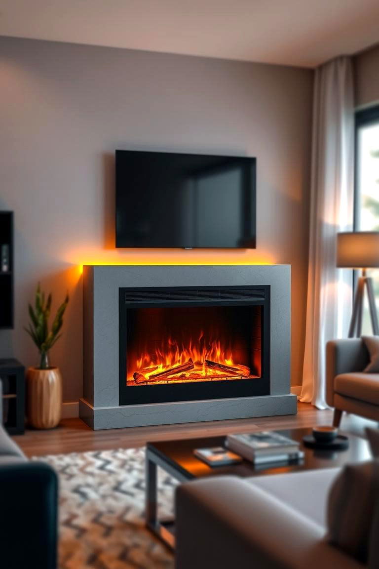 Electric Fireplace with Built In Lighting - 24 Electric Fireplace Ideas
