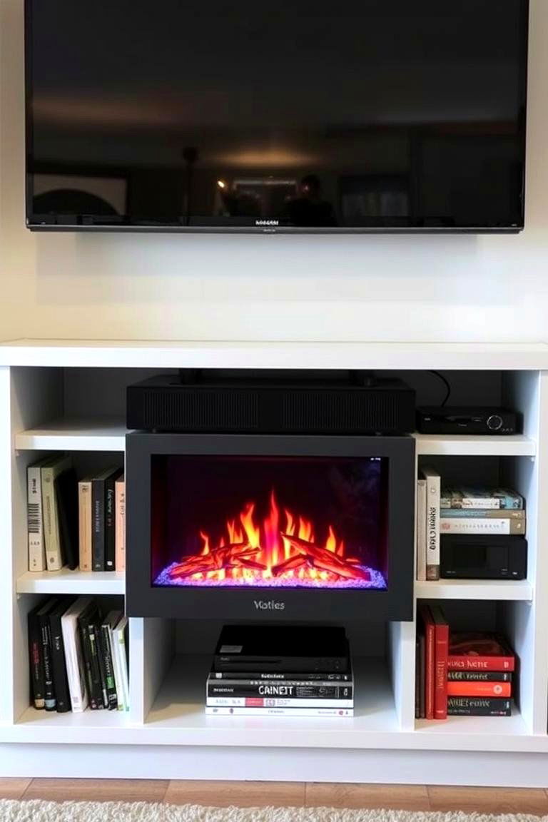 Electric Fireplace with Media Storage - 24 Electric Fireplace Ideas
