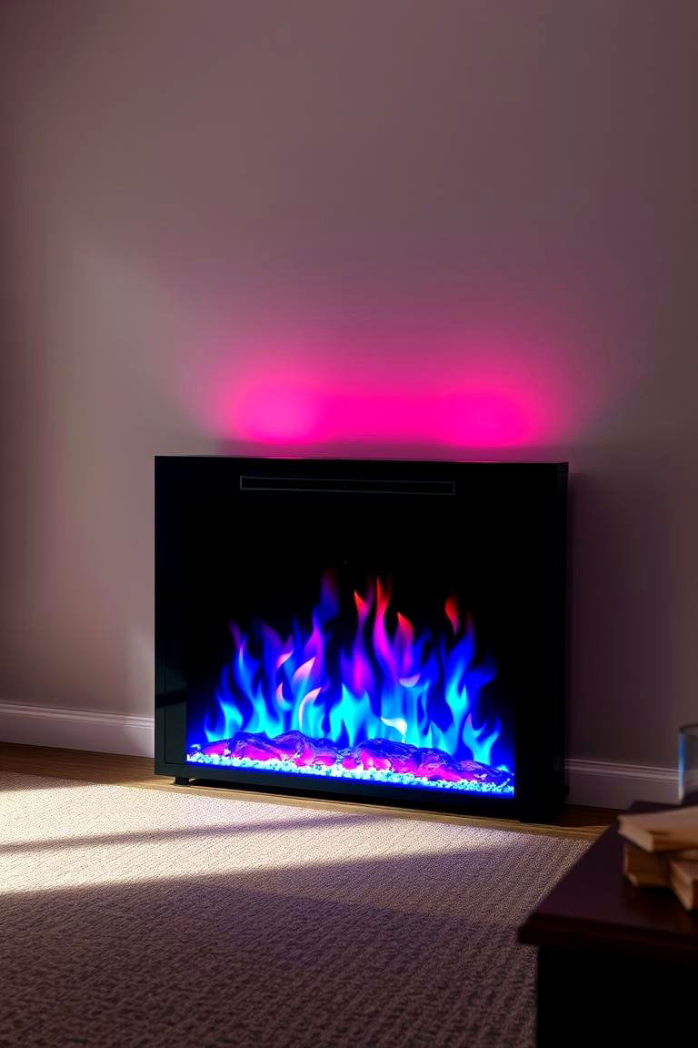 Electric Fireplace with Multi Color Flames - 24 Electric Fireplace Ideas