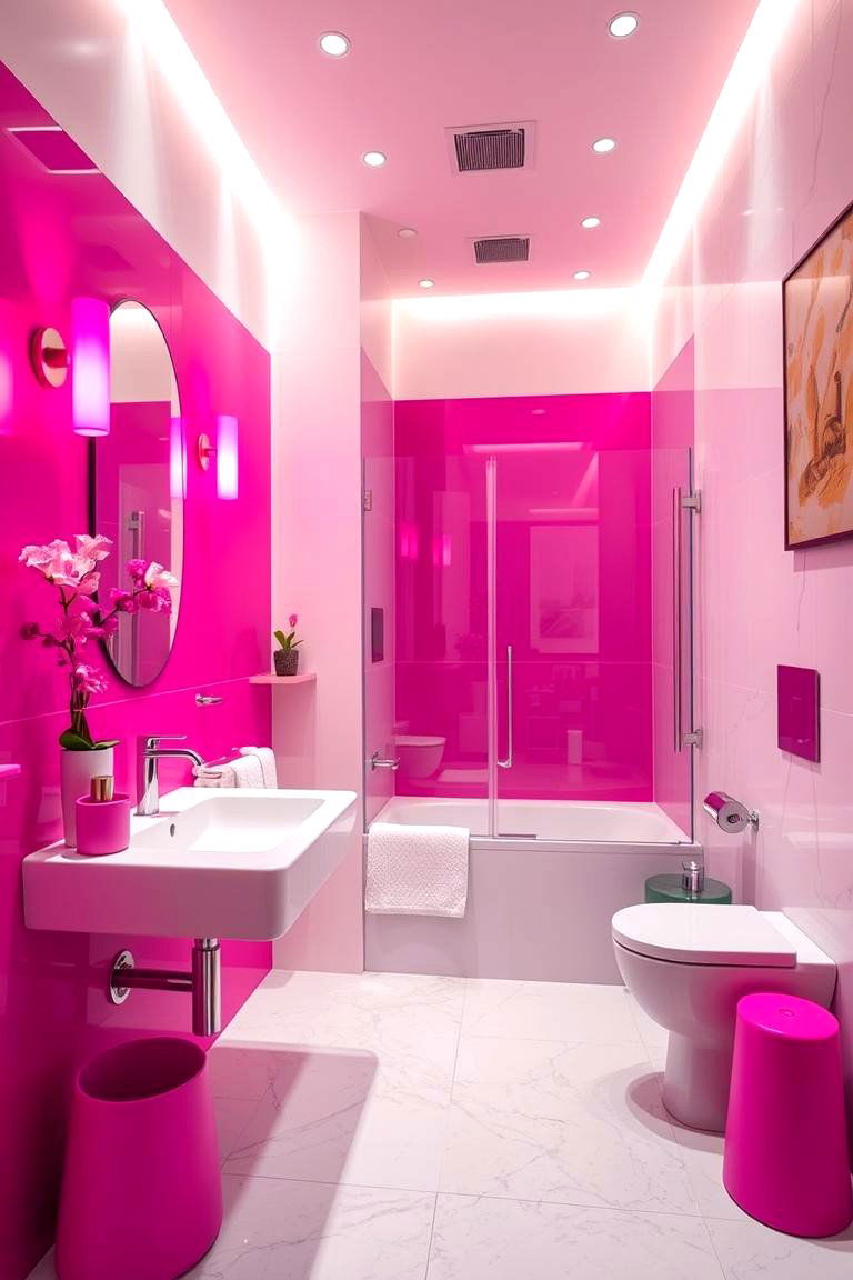 Electric Fuchsia Flair - 24 Colorful Bathroom Ideas