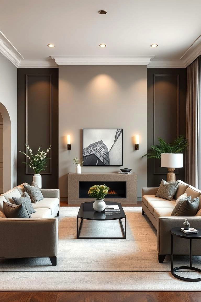 Elegant Accent Walls - 24 Transitional Living Room Ideas