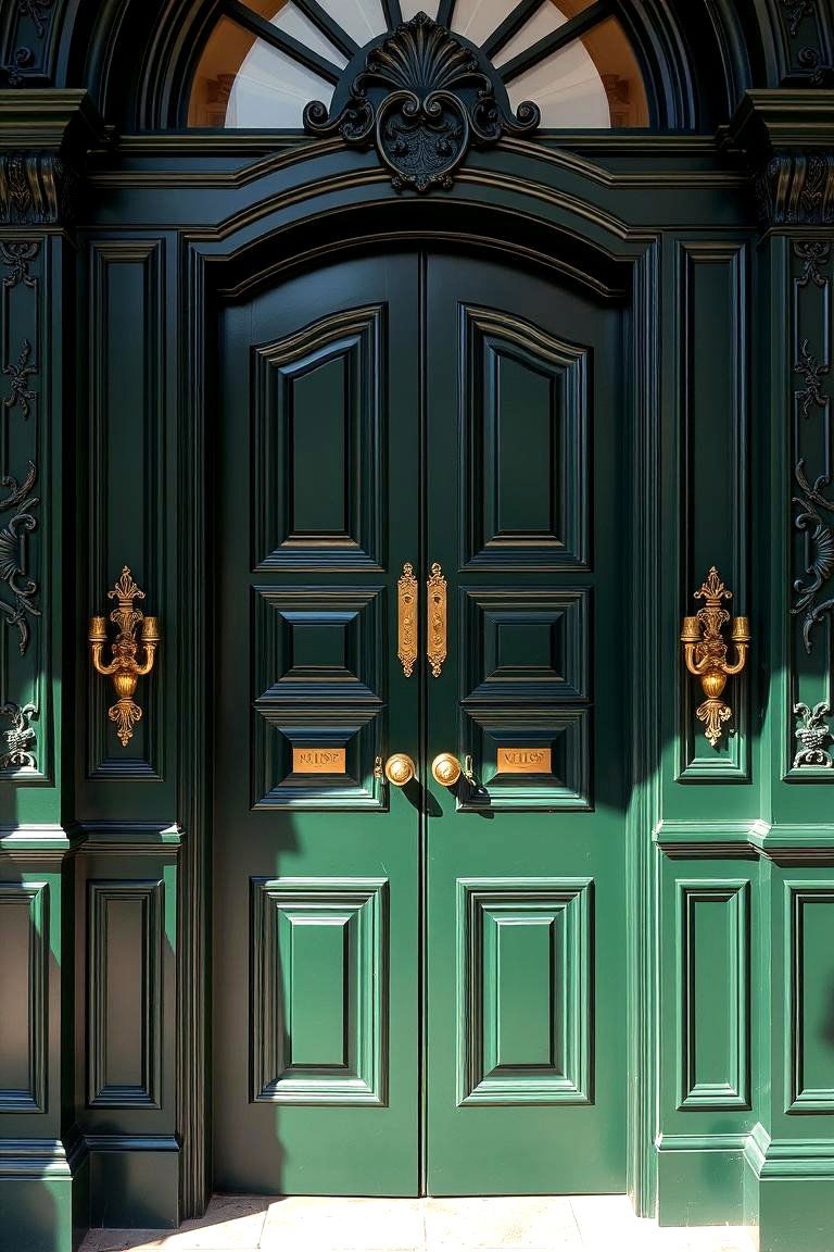 Elegant Accents - 24 Dark Green Front Door Ideas