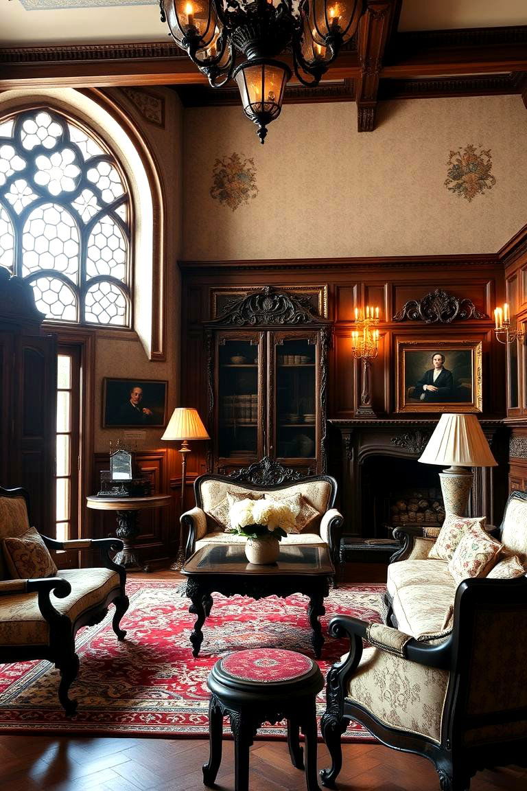 Elegant Antique Furniture - 24 Castle Living Room Ideas