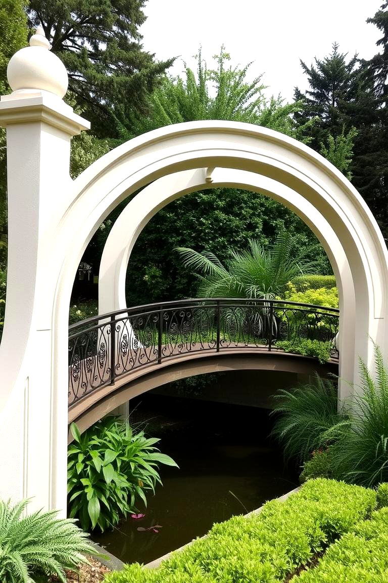 Elegant Arching Bridge - 24 Garden Bridge Ideas