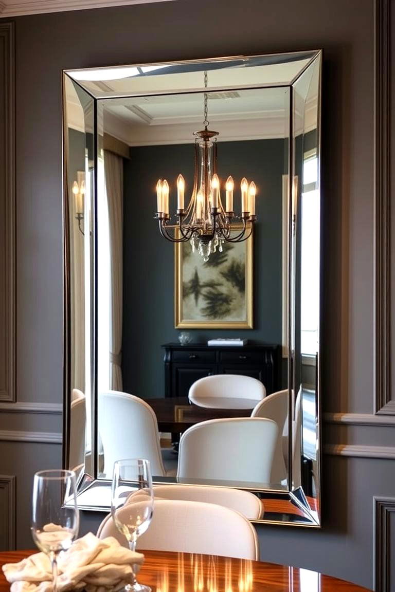 Elegant Beveled Mirror - 24 Dining Room Mirror Ideas