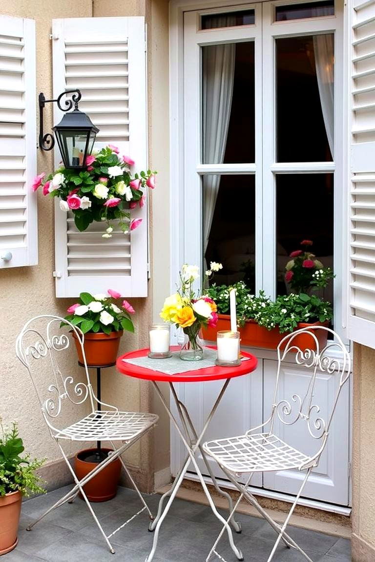 Elegant Bistro Table Setup - 24 French Balcony Ideas