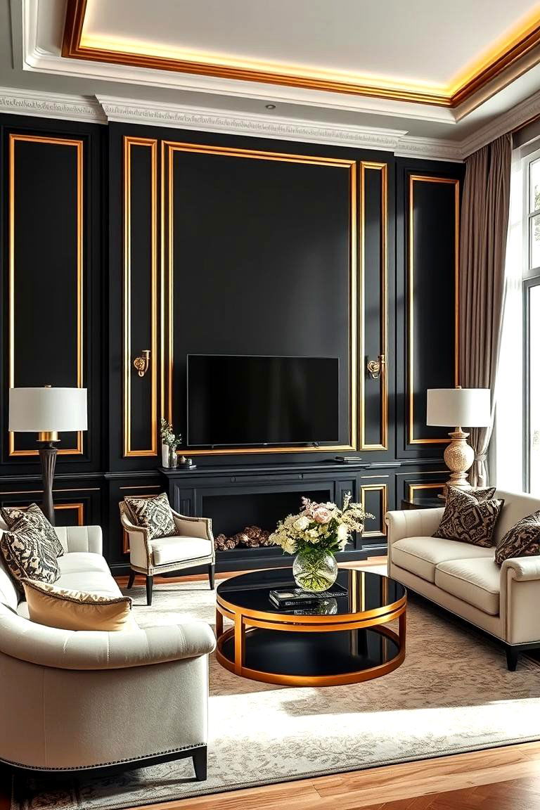 Elegant Black Bold and Striking Contrast - 24 Accent Wall Colors