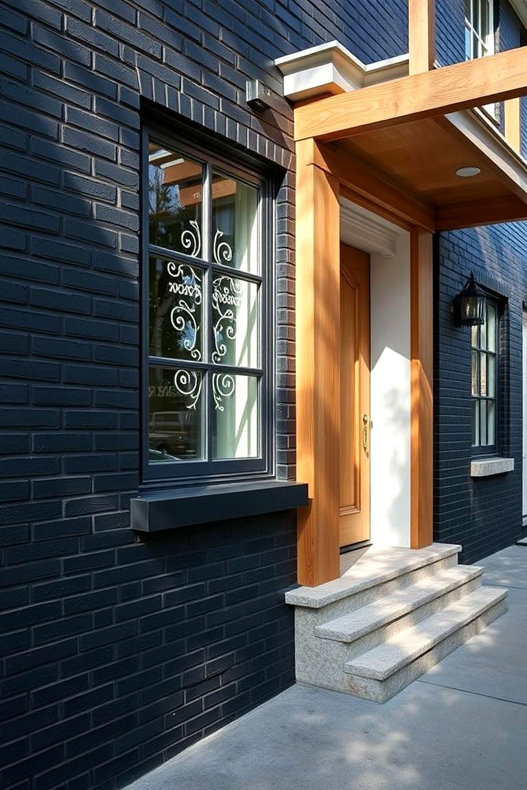 Elegant Black Brick with Natural Elements - 24 Black Brick House Exteriors