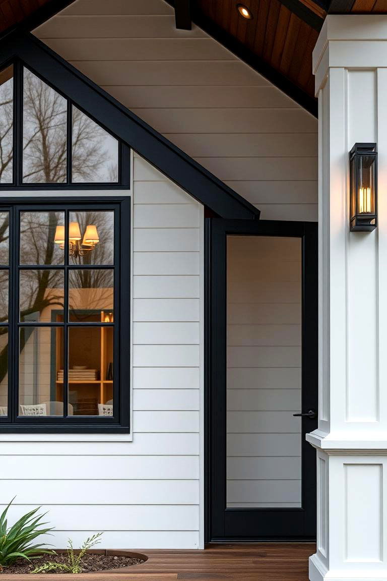 Elegant Black Frames - 24 Black House With Wood Accents