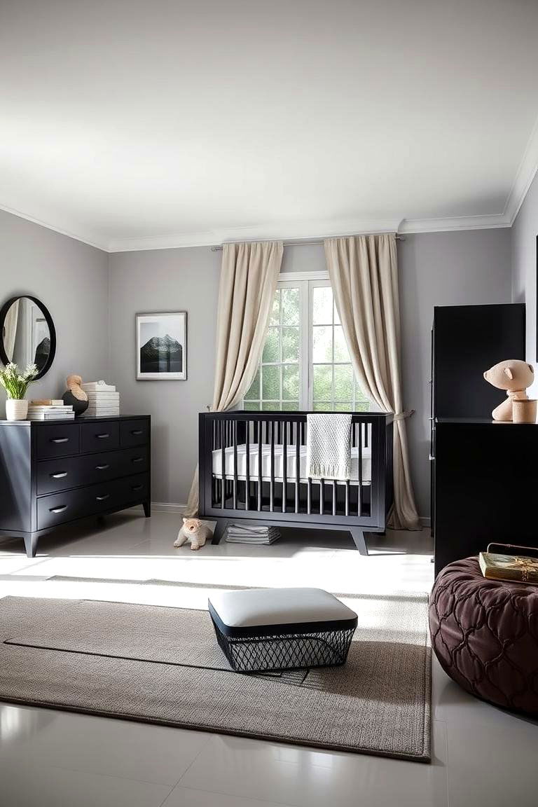 Elegant Black Furniture - 24 Black Nursery Ideas