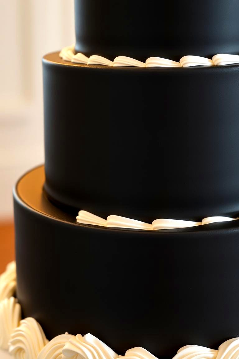 Elegant Black and White Cake Designs - 24 Black and White Wedding Ideas