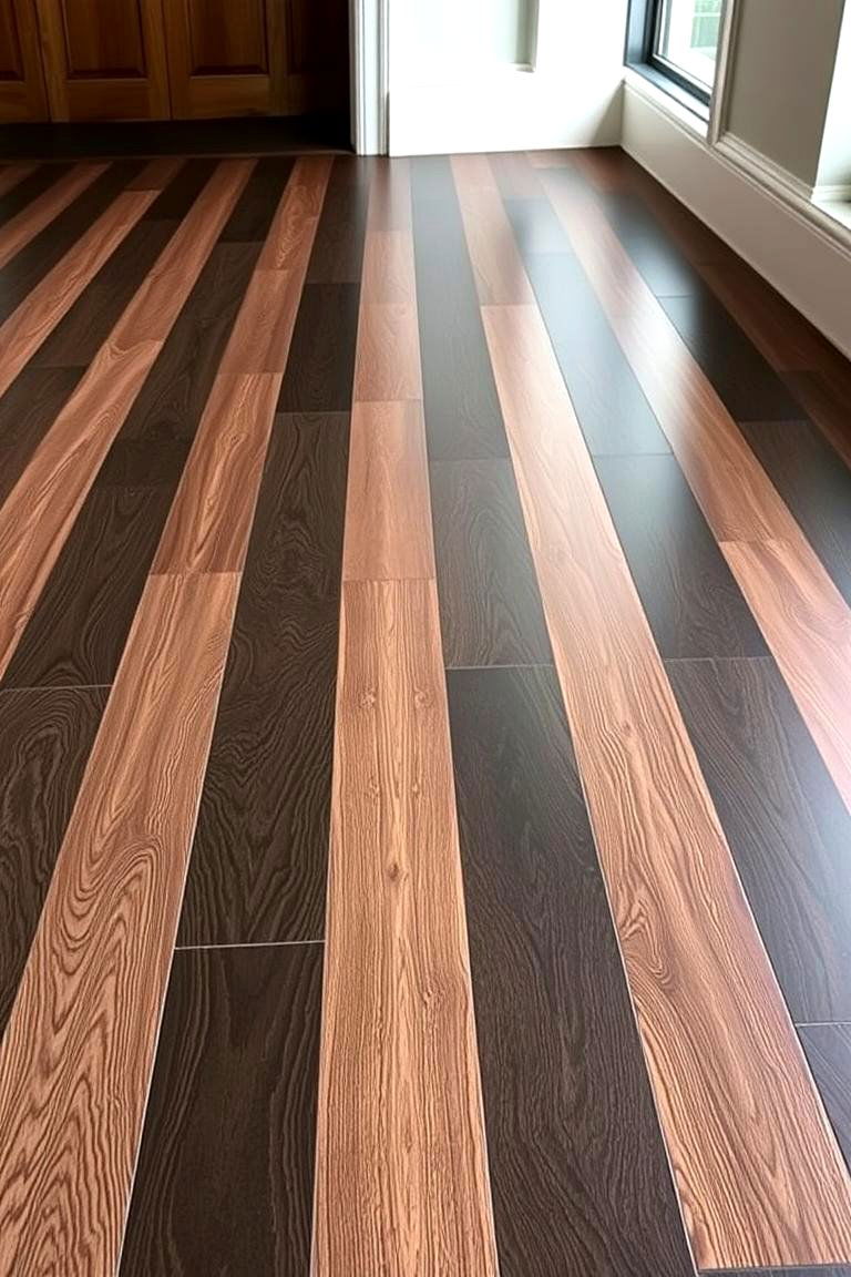 Elegant Black and Wood Floor Patterns - 24 Black and Wood Bathroom Ideas