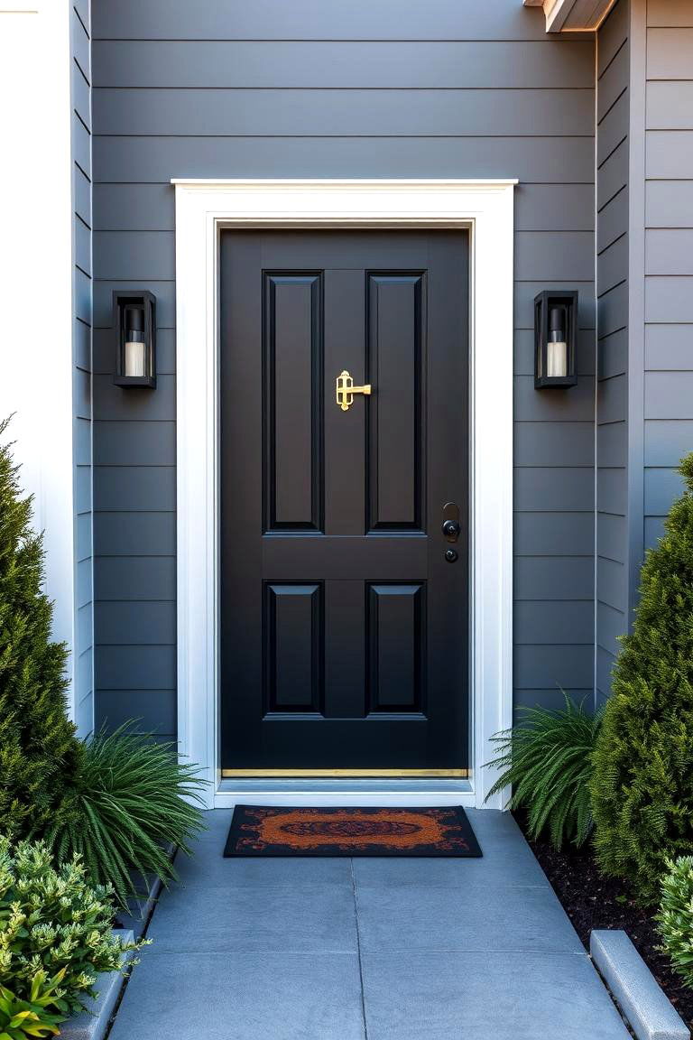 Elegant Black for Modern Sophistication - 24 Front Door Color Ideas
