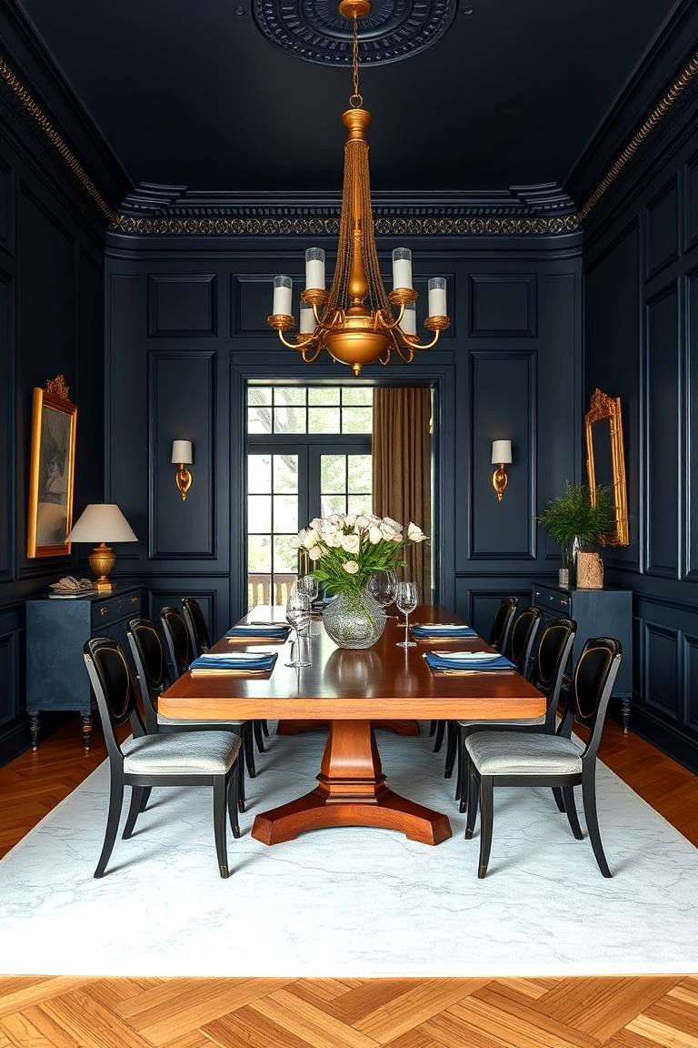 Elegant Blue Dining Room - 24 Blue Room Ideas