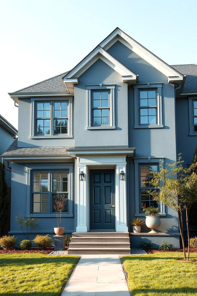 Elegant Blue Gray - 24 Blue Exterior House Colors